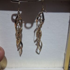 Twisted Gold Dangle Earrings